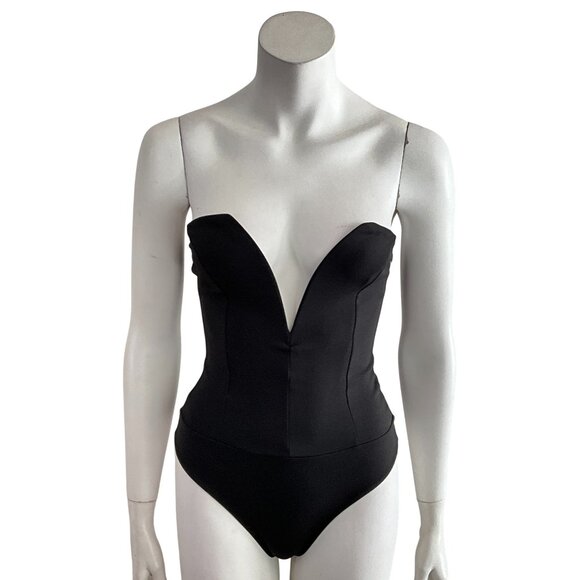 Lulus Babe Alert Notched Strapless Bodysuit S - Picture 4 of 11